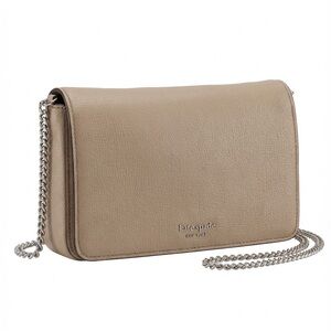 Kate Spade New York Beige Leather Chain Crossbody